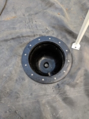 Here's another bottom drain attached to the liner.
